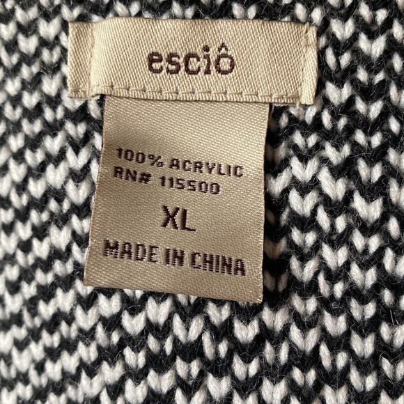 Escio black Ivory Longline cardigan Womens XL sweater open front office career - Picture 5 of 6